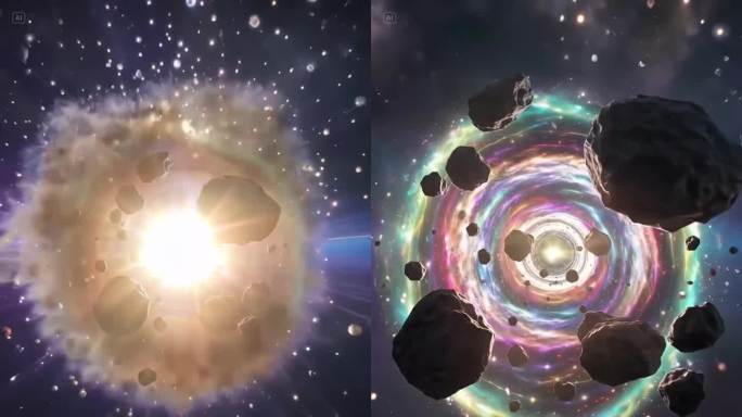 宇宙星云陨石穿梭