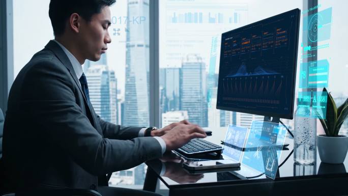 科技金融商务人士办公