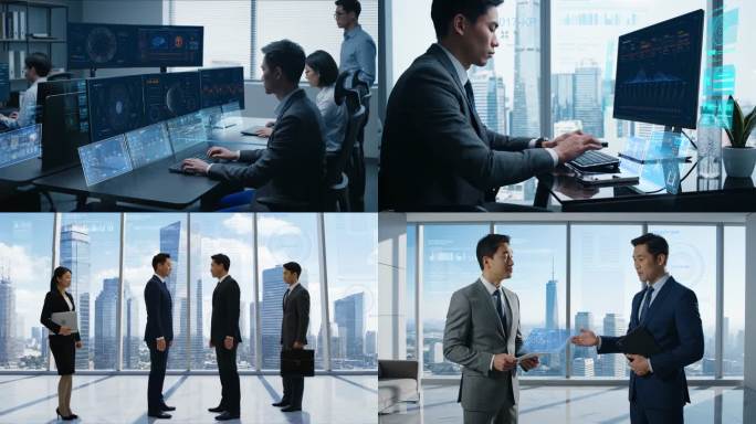 科技金融商务人士办公