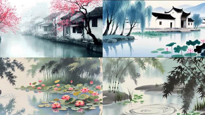 入画江南-宽屏LED背景烟雨江南