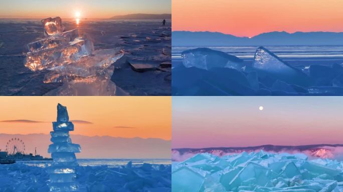 贝加尔湖艺术的冰柱奇观【4k】