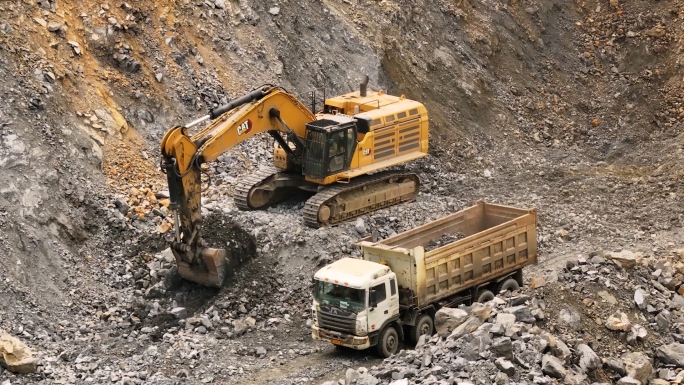 采石场生态修复 矿场矿山开采航拍