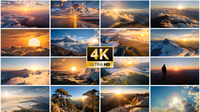 太阳升起日出日落 壮丽山河日出景观