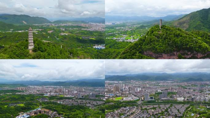 天台城市赤城山航拍6k