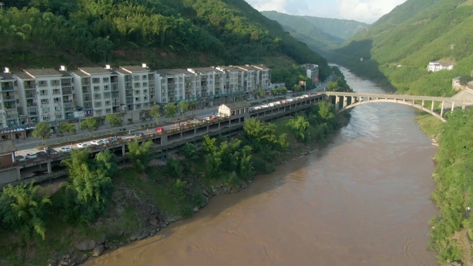贵州赤水丙安古镇村落建筑航拍