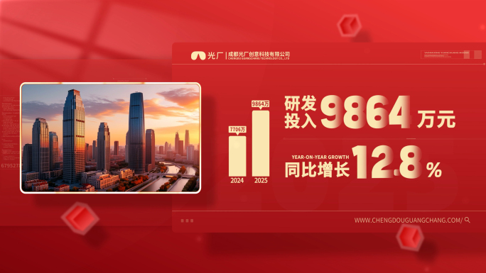 简洁红色党政图文数据包装展示