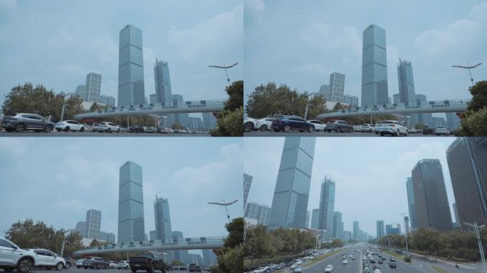 城市高楼林立车流穿梭
