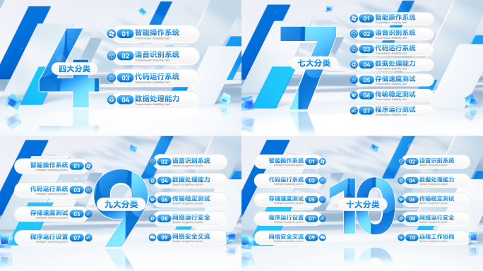创意大气分类文字动画组织结构ae模板