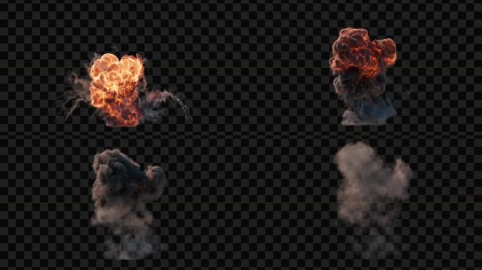 【带通道】爆炸特效火焰冲击001