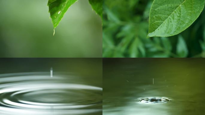 水滴雨水落下