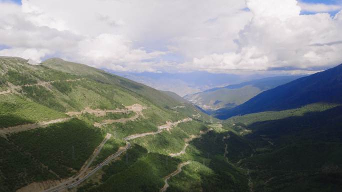 6K-蜿蜒的国道214山路壮丽山景