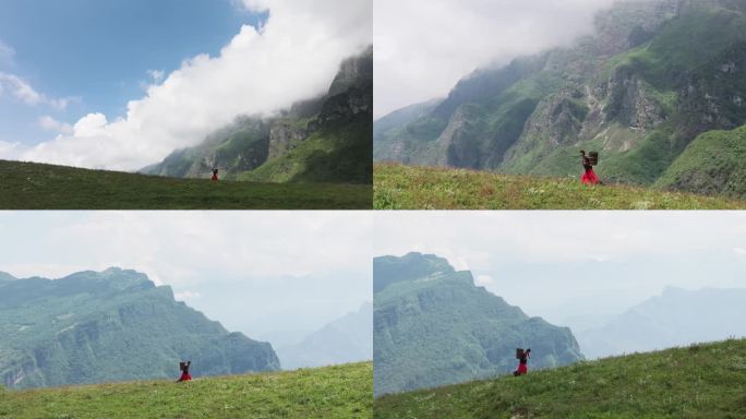背水的彝族姑娘