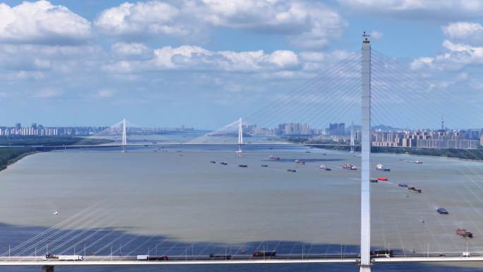 南京三桥大胜关长江大桥航拍素材