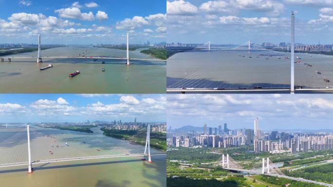 南京三桥大胜关长江大桥航拍素材