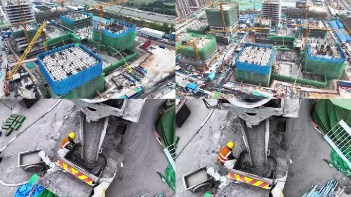 建筑工地混凝土浇筑施工