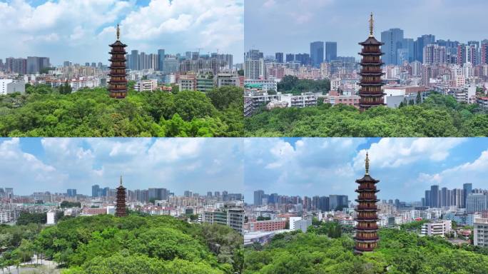 深圳龙华公园龙峰塔航拍合集