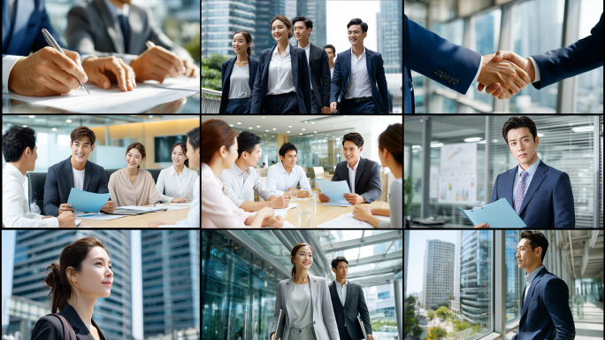 高端商务团队会议洽谈签约合集