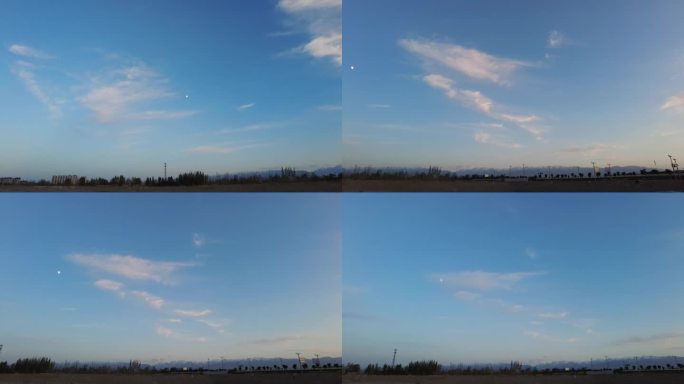 晴空万里下的郊外风光