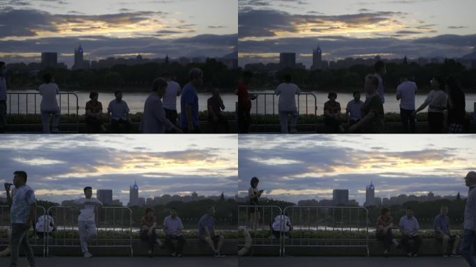 夕阳下的城市剪影