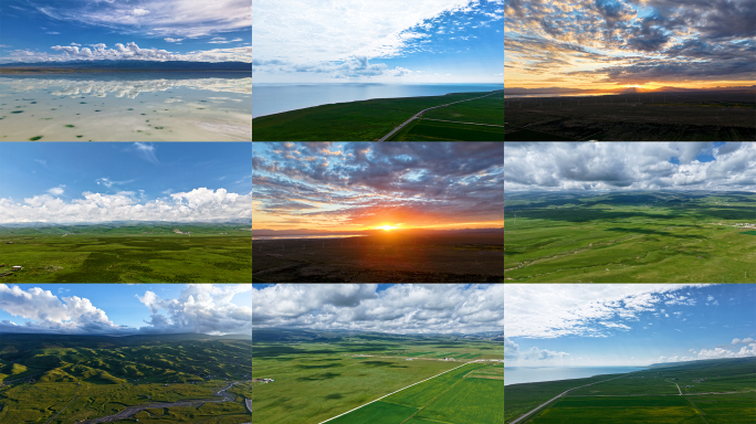 青海湖茶卡盐湖油菜花风景延时摄影