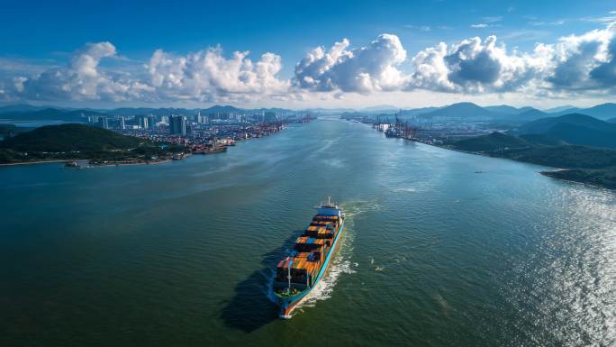 港口码头集装箱货船贸易物流海运
