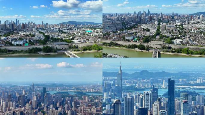 南京地标中华门城市航拍素材