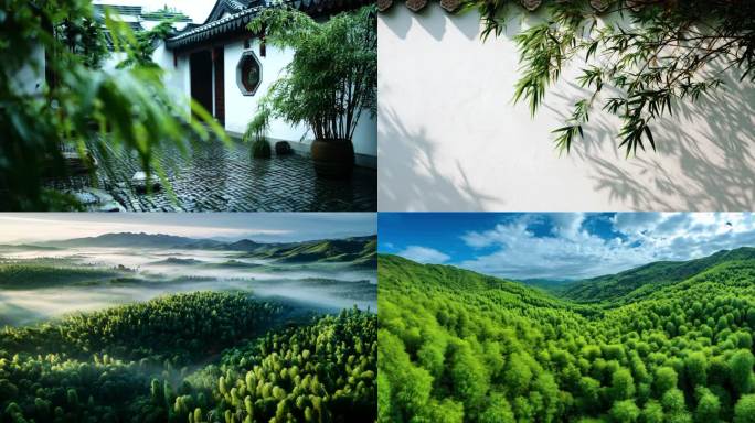 竹林竹海竹子中式禅意意境风景合集