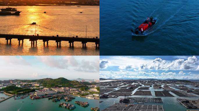 海边渔村渔船出海
