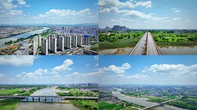 汨罗城市航拍
