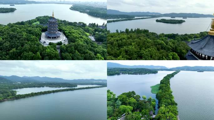 杭州西湖雷峰塔日出朝霞