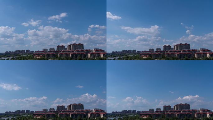 免费城市住宅区蓝天白云景观