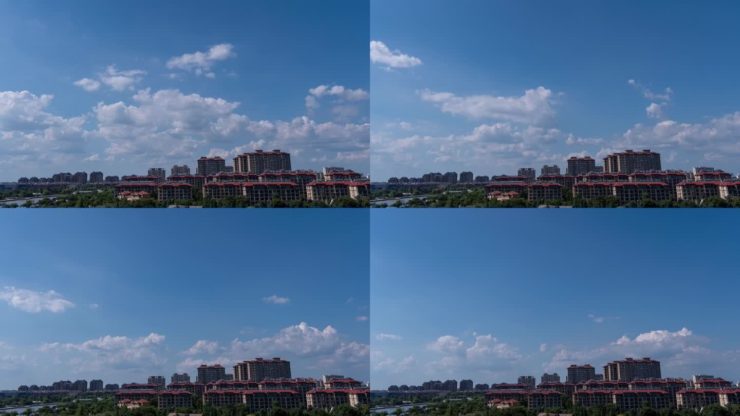 免费城市住宅区蓝天白云景观
