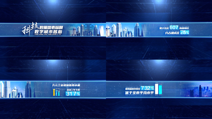 科技商务企业数据标题展示