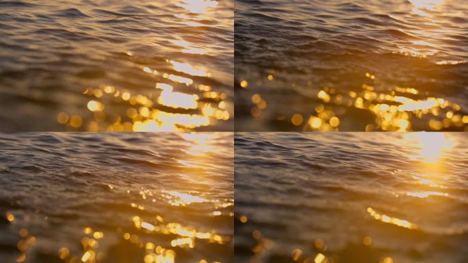 夕阳余晖下的海浪