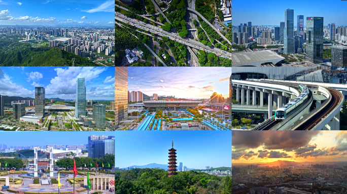 深圳龙华航拍城市宣传片素材合集