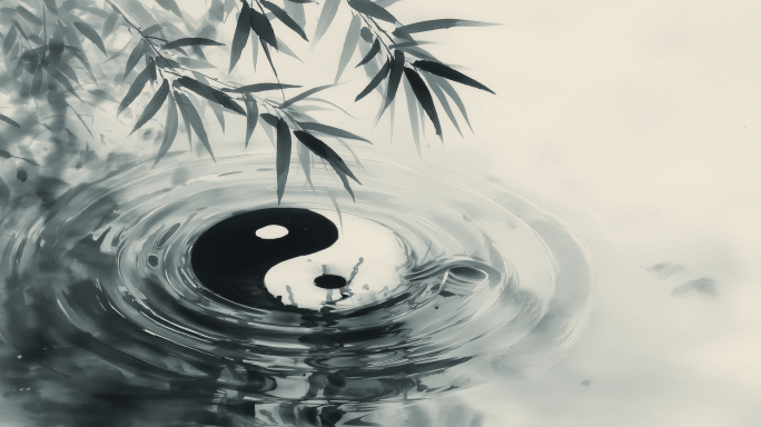 水墨旋涡太极 阴阳太极 水墨阴阳太极意境