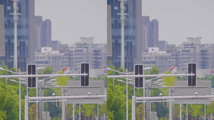 烈日炎炎的城市路面