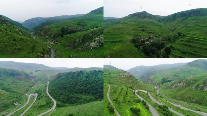 航拍山脉大山壮丽自然风光