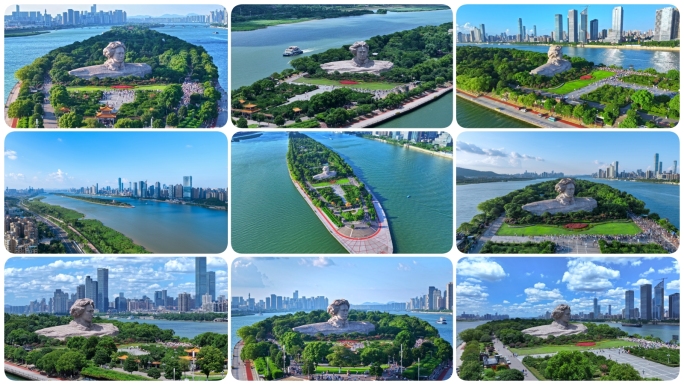 湖南长沙橘子洲头航拍合集