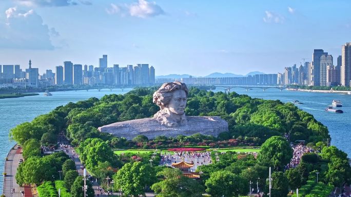 湖南长沙橘子洲头航拍合集