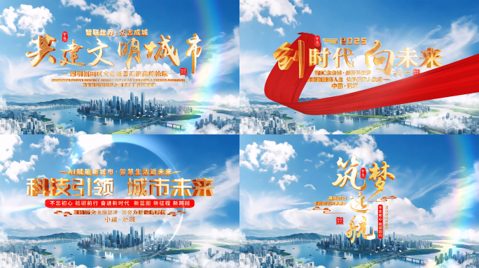大气城市金色标题片头片尾
