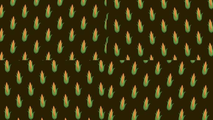循环的像素艺术动画，摇摆的玉米棒。