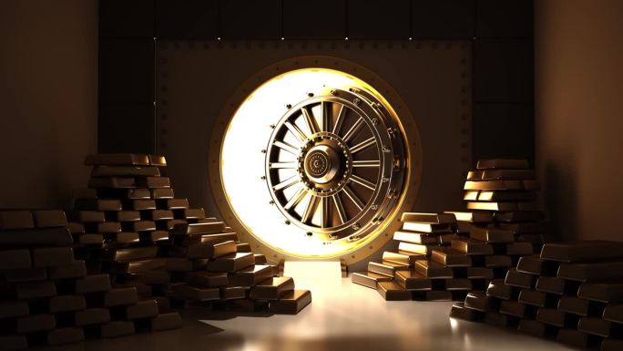 探索一个安全地点内装满金条的奢华金库的秘密