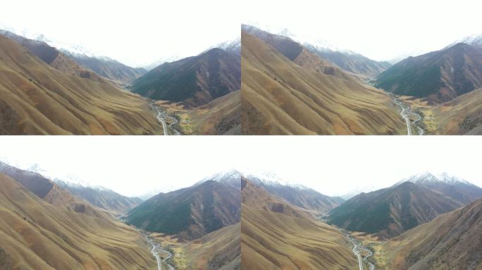 山谷河流的壮丽景色