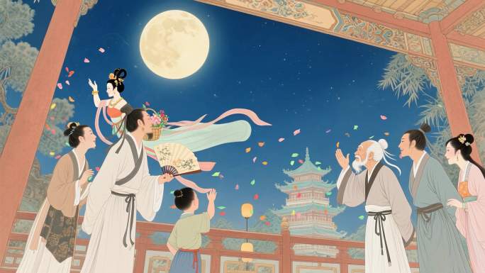 中秋佳节 团圆夜 嫦娥奔月神话传说