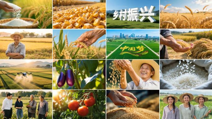 乡村振兴农业培育丰收量视农业三农科技兴农
