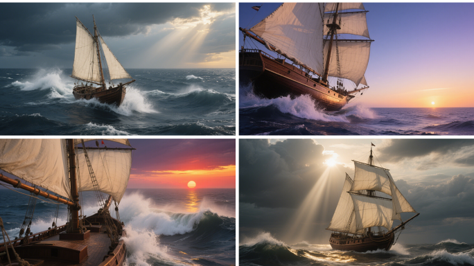 乘风破浪扬帆起航航海帆船励志奋斗希望片头