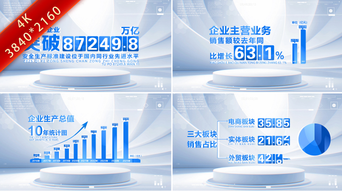 蓝色科技数据文字字幕