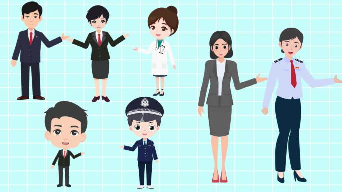 扁平风mg动画人物ae模板