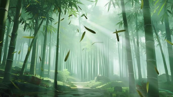 竹林 竹林舞台背景 竹子 竹叶